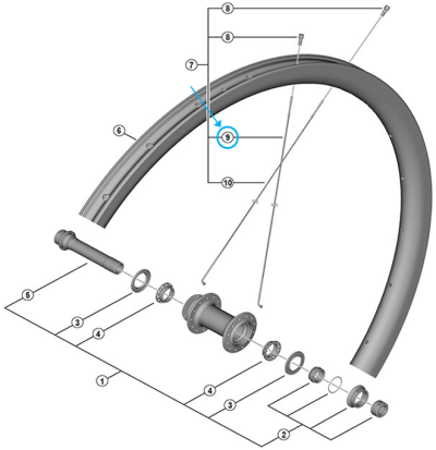 Shimano Speiche WH-RS710-C32-TL-R 283 mm links  Produktbild 1