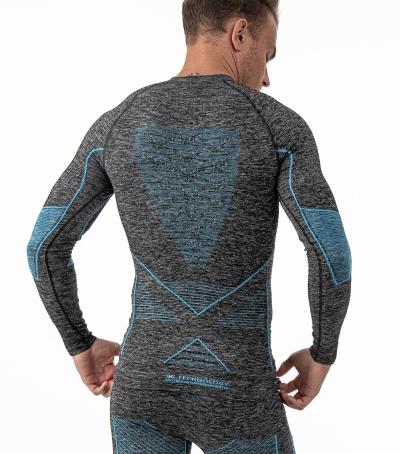 X-BIONIC Men Energy Accumulator 4.0 Melange Shirt LG SL grey dark grey melange/blue XL Produktbild 4