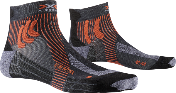 X-SOCKS Men Run Retina stone grey melange/x-orange 45-47