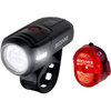 Sigma Lampe Aura 45 / Rücklicht Nugget 2 USB Set 45 Lux inkl.USB-Ladekabel schwarz  Black 45 Lux