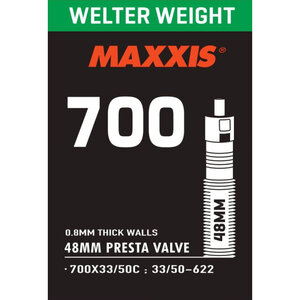 Maxxis Schlauch Welter Weight Presta 700x33-50C 33/50-622, Ventil 48mm  Black 28 33 – 50 x 33 – 50 mm