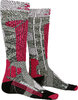 X-SOCKS Women Ski Rider 4.0 stone grey melange/pink 35-36