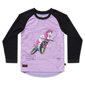 Kids Ride Shotgun Unicorn Windproof Kids MTB Jersey 2 Y pink Mädchen