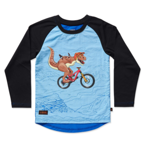 Kids Ride Shotgun Dino Windproof Kids MTB Jersey 4 Y blue Jungen